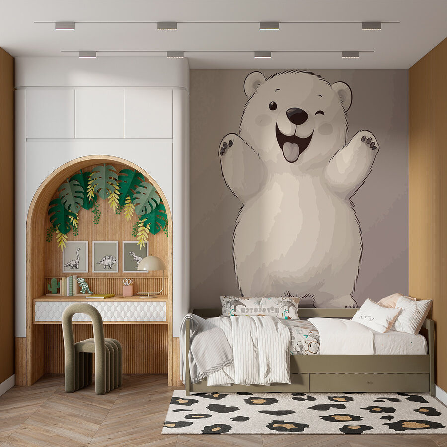 Desenho animado de um urso polar