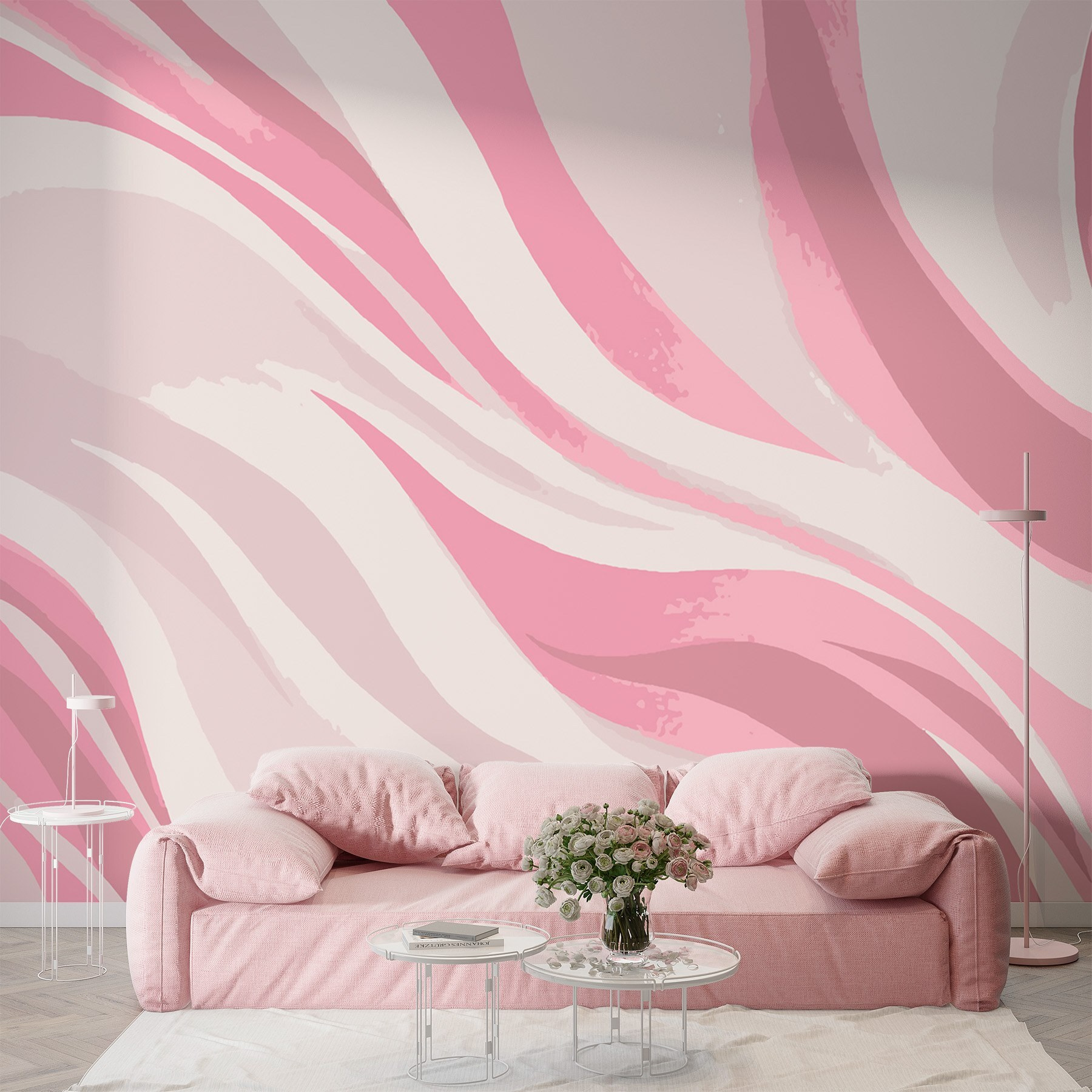 Pink and white swirls Pink and white swirls