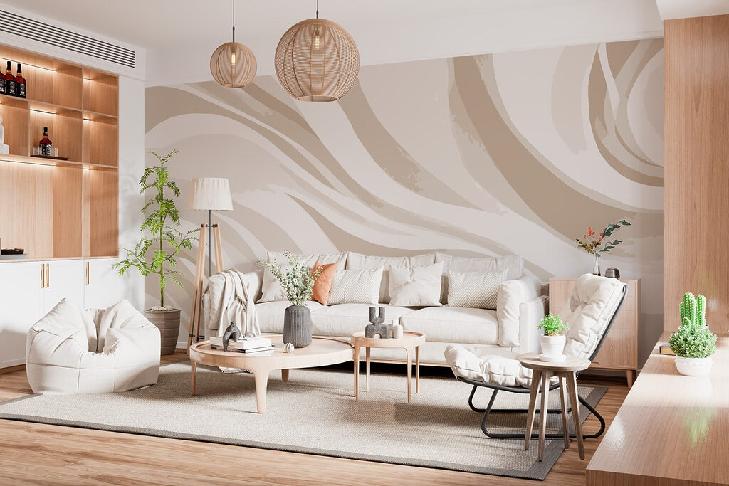 White and brown wavy lines White and brown wavy lines