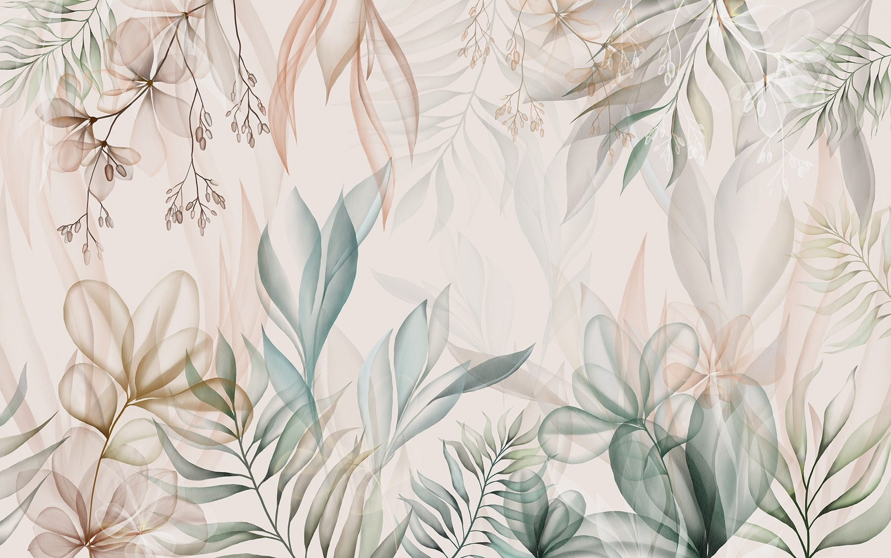 Delicate leaves in soft hues