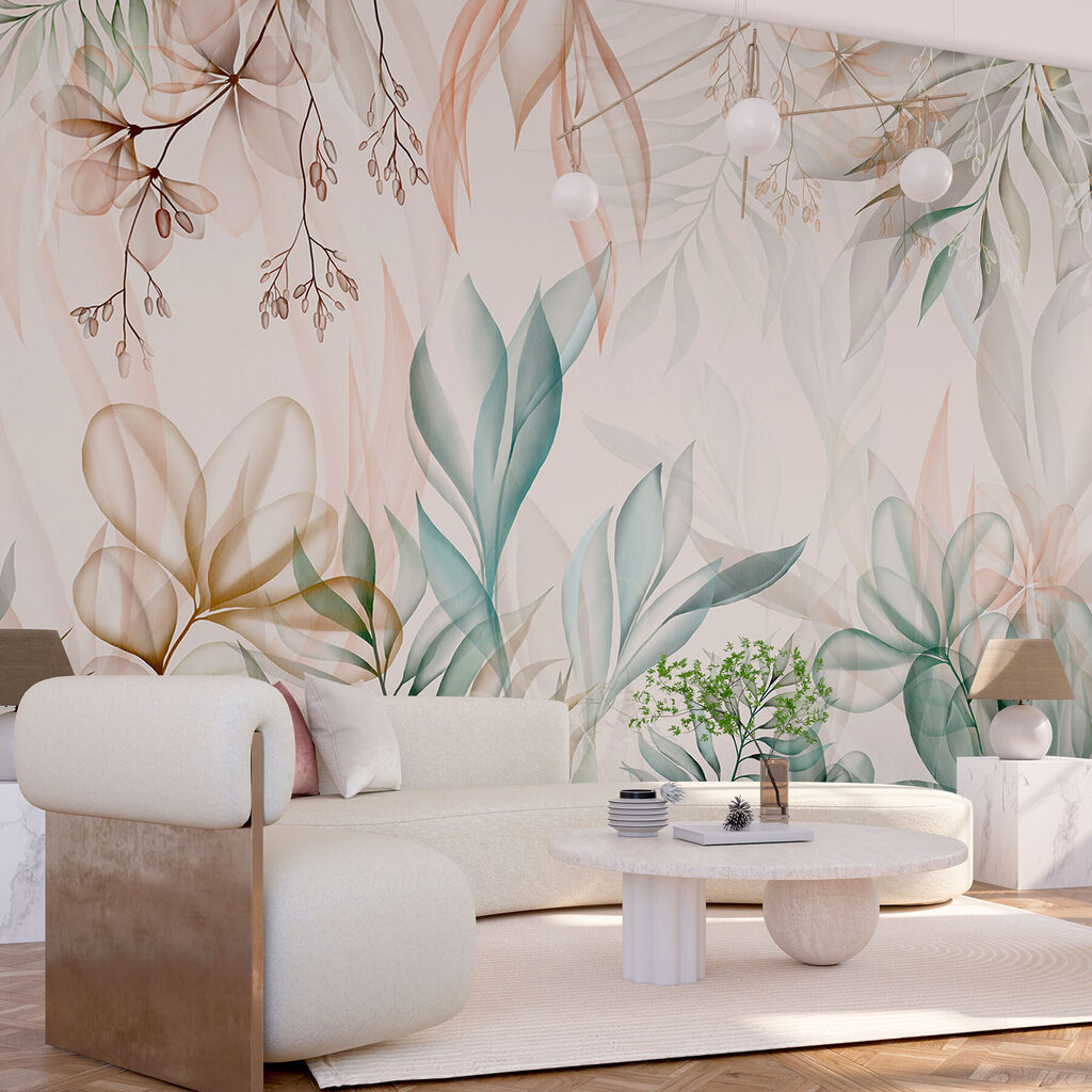 Delicate leaves in soft hues