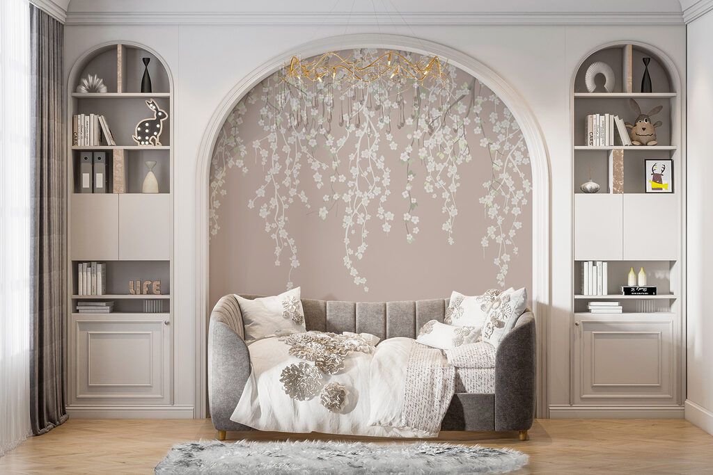 White flowers on a tree branch