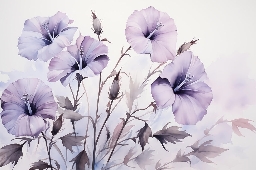 Pintura de flores roxas Pintura de flores roxas