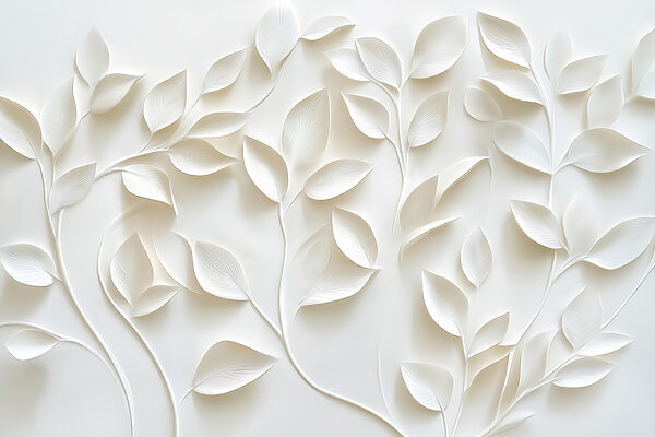 Recorte de folhas em papel branco Recorte de folhas em papel branco
