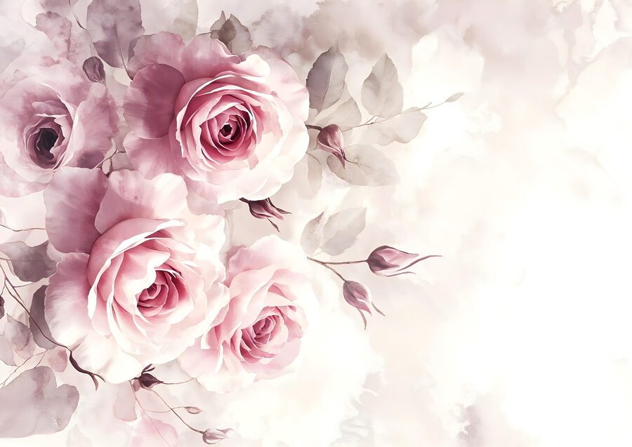 Grupo de rosas cor-de-rosa