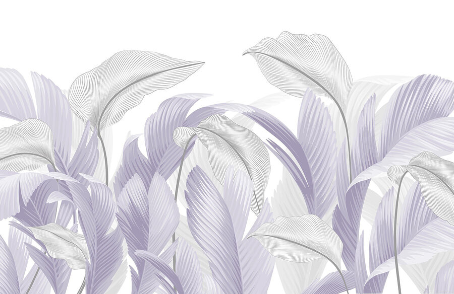 Folhas em tons pastel suaves em redemoinhos suaves