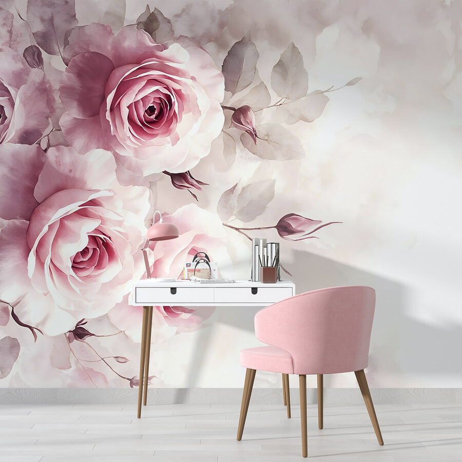 Grupo de rosas cor-de-rosa