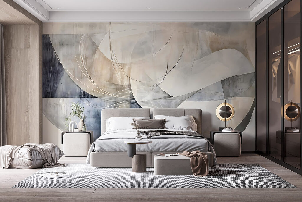 Painting of a white and grey art Painting of a white and grey art