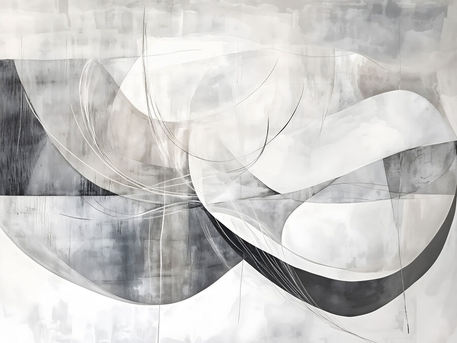 Papel de parede Arte em cinzento e branco - Image 7