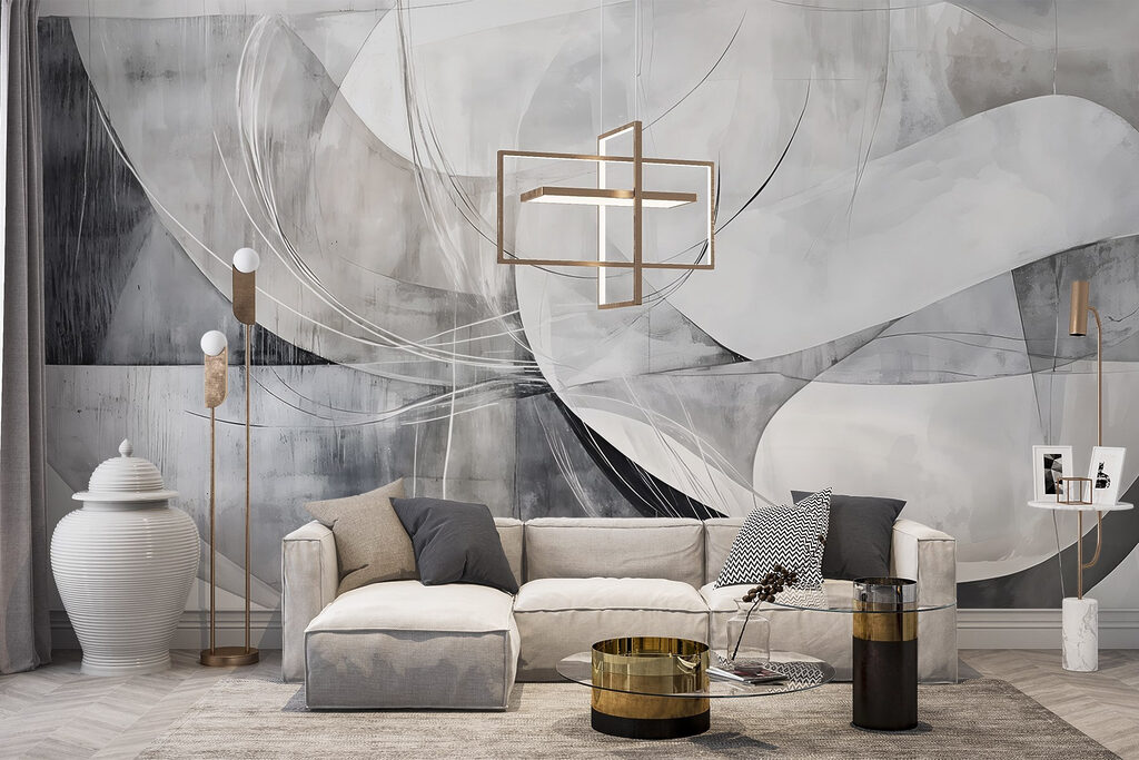 Grey and white art Grey and white art