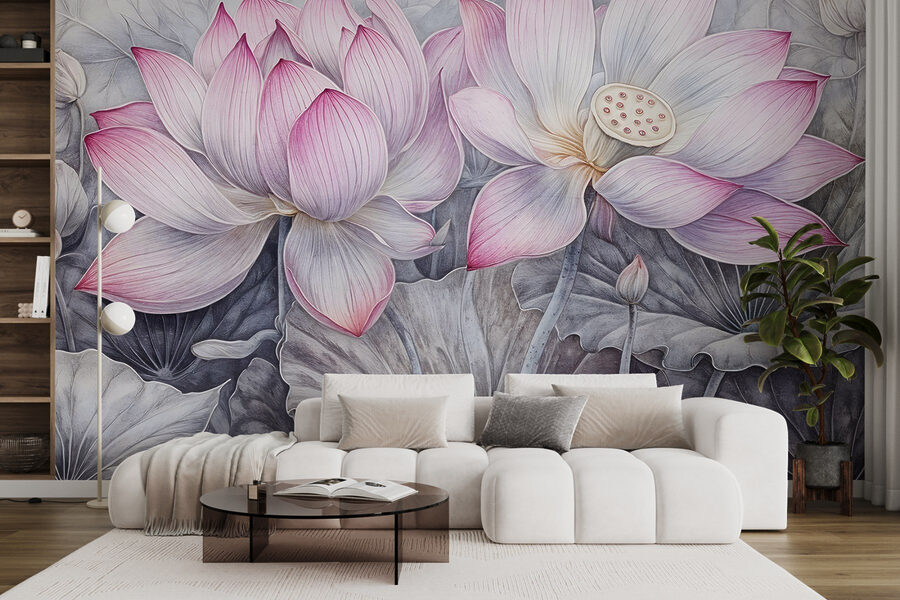 Pintura de flores cor-de-rosa