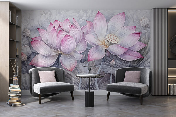 Pintura de flores cor-de-rosa Pintura de flores cor-de-rosa