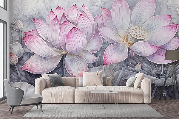 Pintura de flores cor-de-rosa Pintura de flores cor-de-rosa