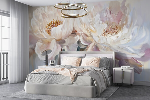 Pintura de flores sobre um fundo branco Pintura de flores sobre um fundo branco