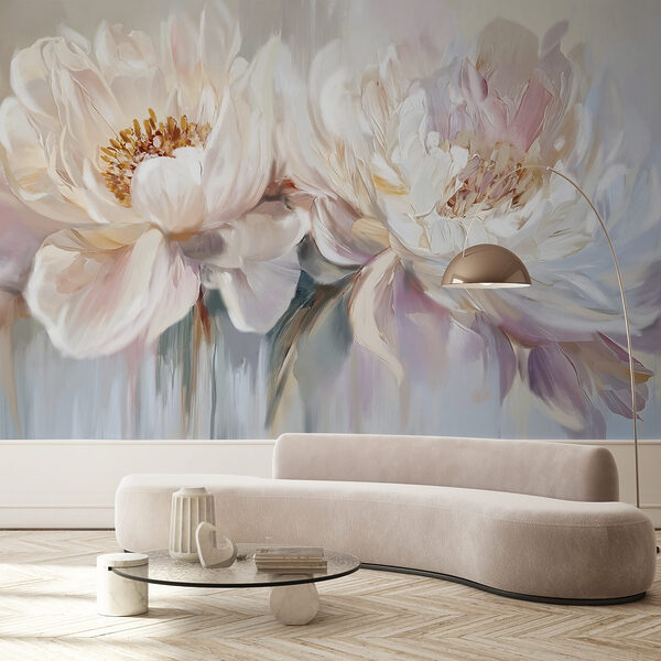 Pintura de flores sobre um fundo branco Pintura de flores sobre um fundo branco