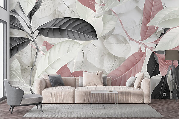 Folhas elegantes em tons suaves. Folhas elegantes em tons suaves.