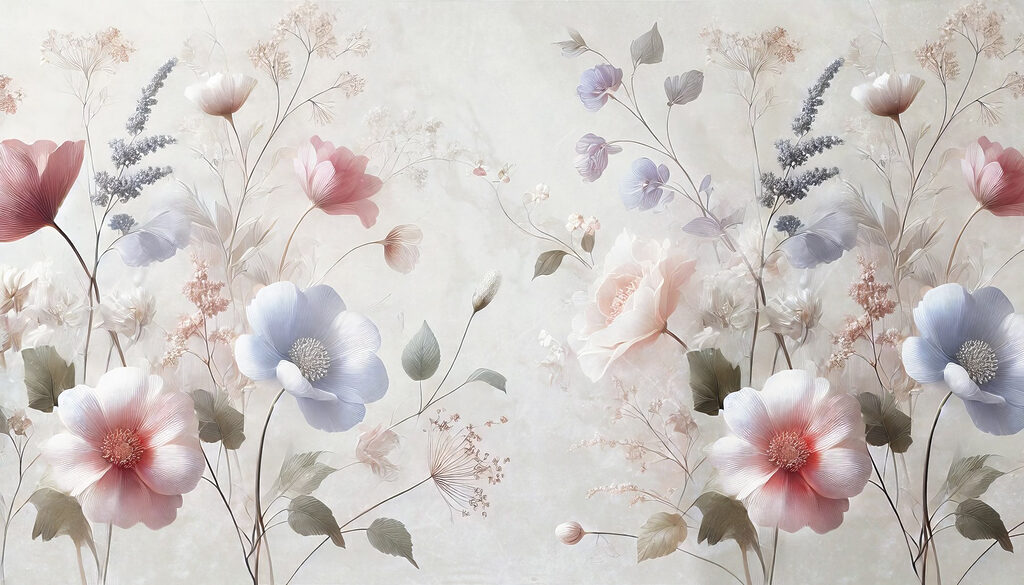 Flores delicadas em tons pastel suaves Flores delicadas em tons pastel suaves