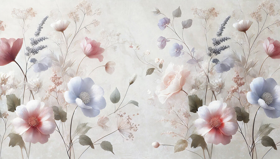Flores delicadas em tons pastel suaves Flores delicadas em tons pastel suaves