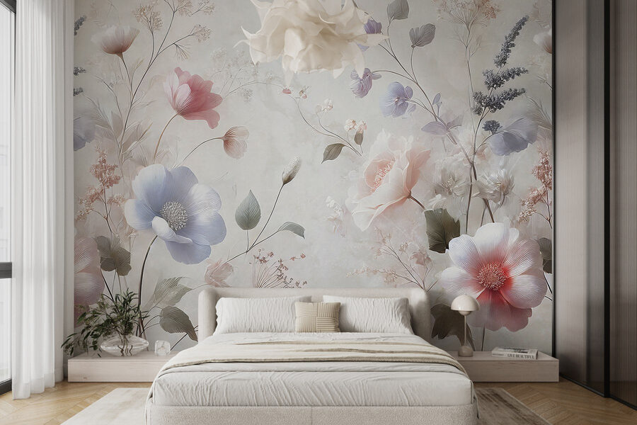 Flores delicadas em tons pastel suaves Flores delicadas em tons pastel suaves