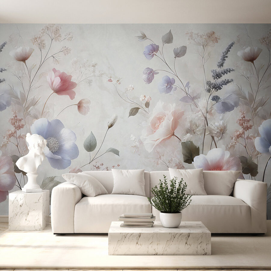 Flores delicadas em tons pastel suaves Flores delicadas em tons pastel suaves