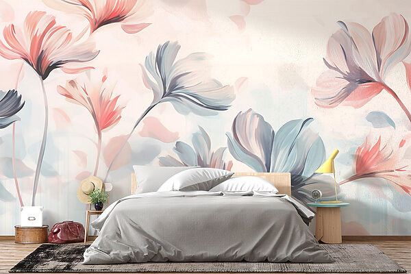 Pintura de flores sobre um fundo branco Pintura de flores sobre um fundo branco