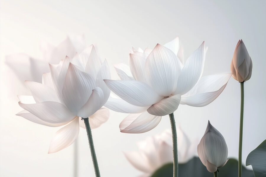 Flores delicadas em tons suaves