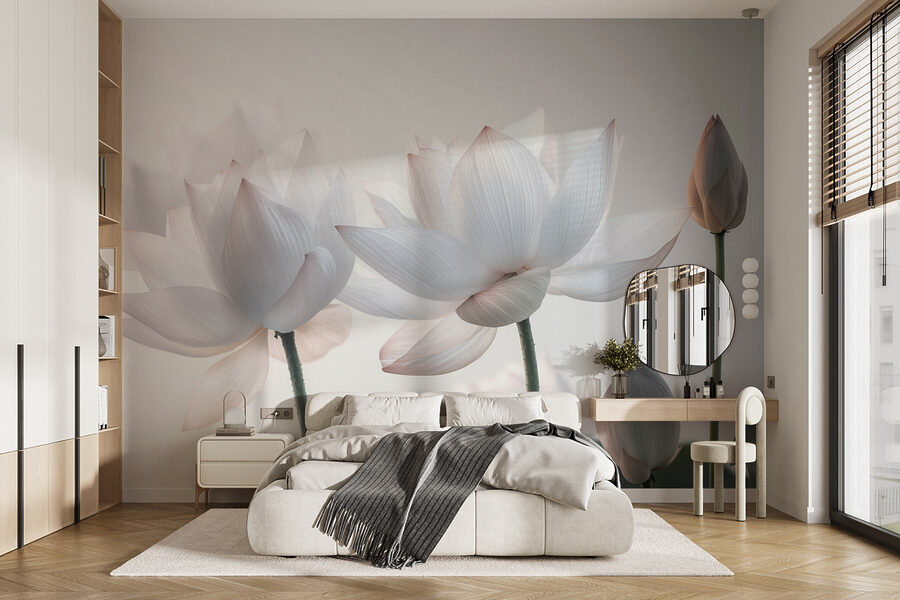 Flores delicadas em tons suaves