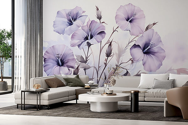 Pintura de flores roxas Pintura de flores roxas