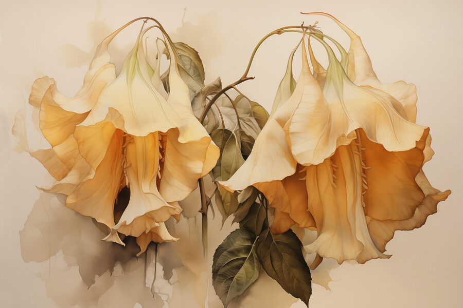 Flores delicadas em tons quentes
