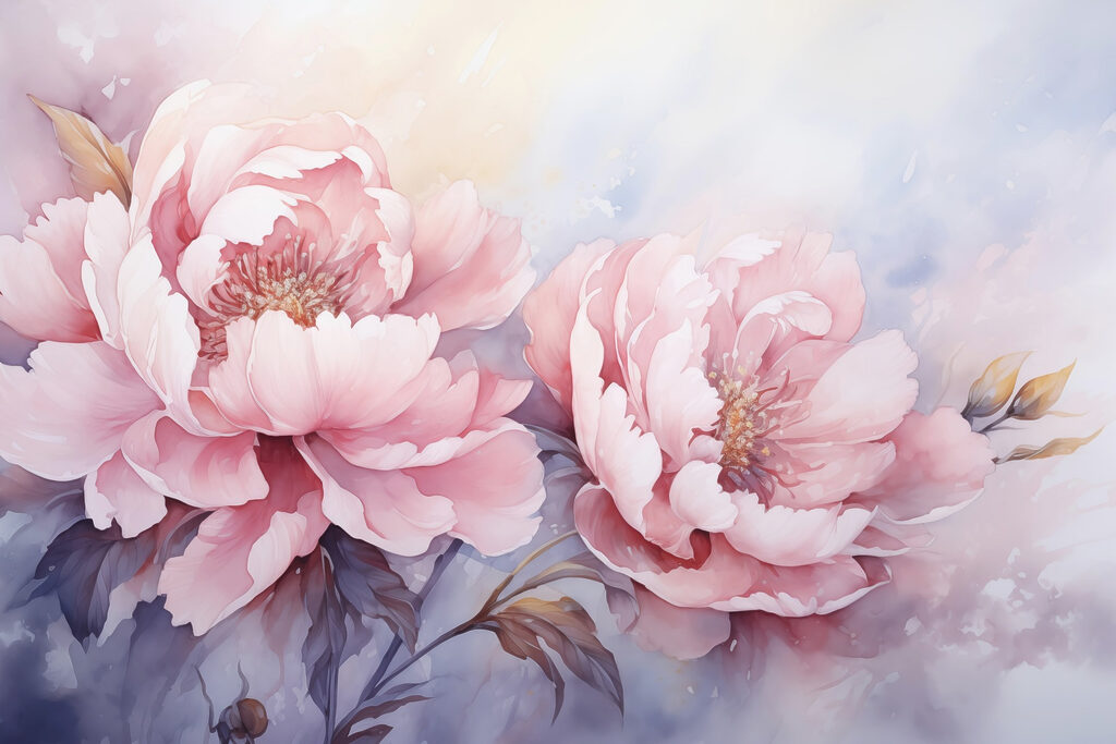 Pintura de flores cor-de-rosa Pintura de flores cor-de-rosa
