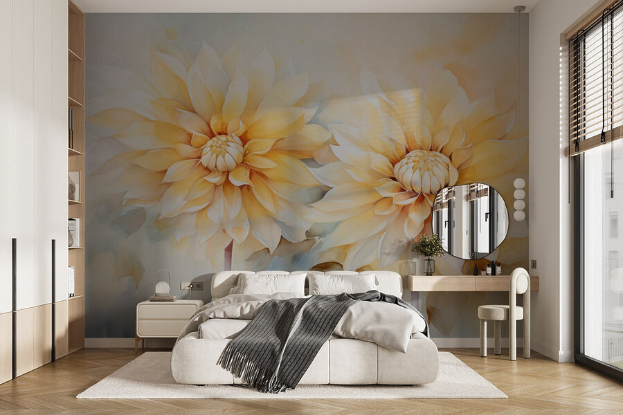 Pintura de flores sobre um fundo branco Pintura de flores sobre um fundo branco
