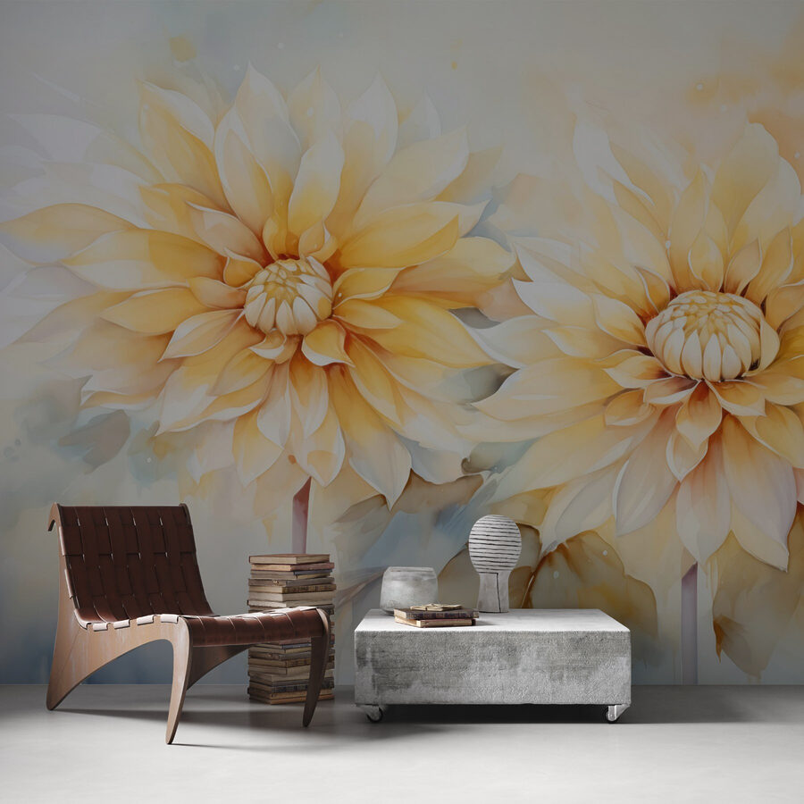 Pintura de flores sobre um fundo branco Pintura de flores sobre um fundo branco