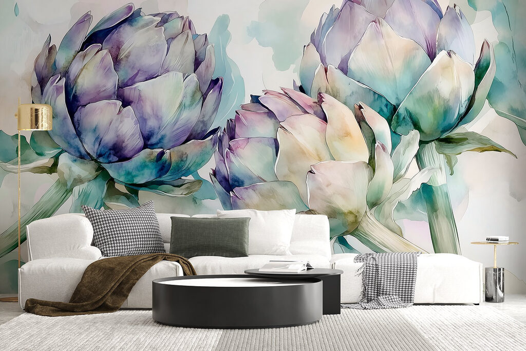 Art artichokes on a white background