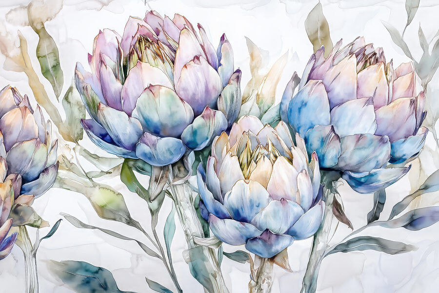 Flores delicadas em tons pastel suaves