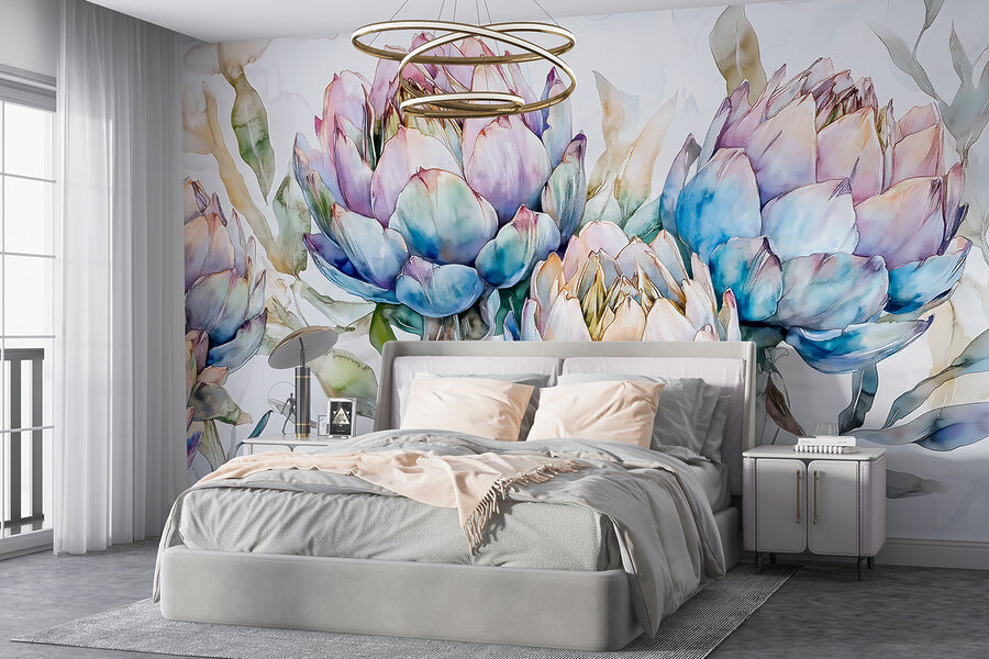 Flores delicadas em tons pastel suaves