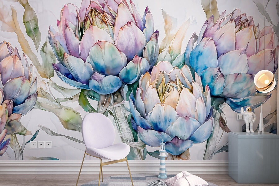 Flores delicadas em tons pastel suaves