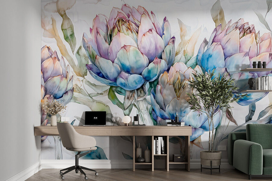 Flores delicadas em tons pastel suaves