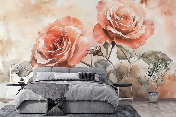 Pintura de duas rosas Pintura de duas rosas