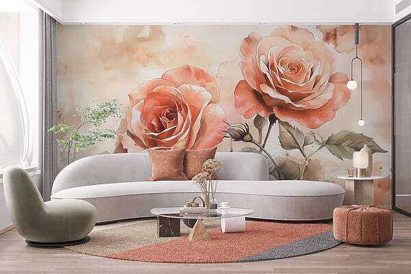 Pintura de duas rosas Pintura de duas rosas