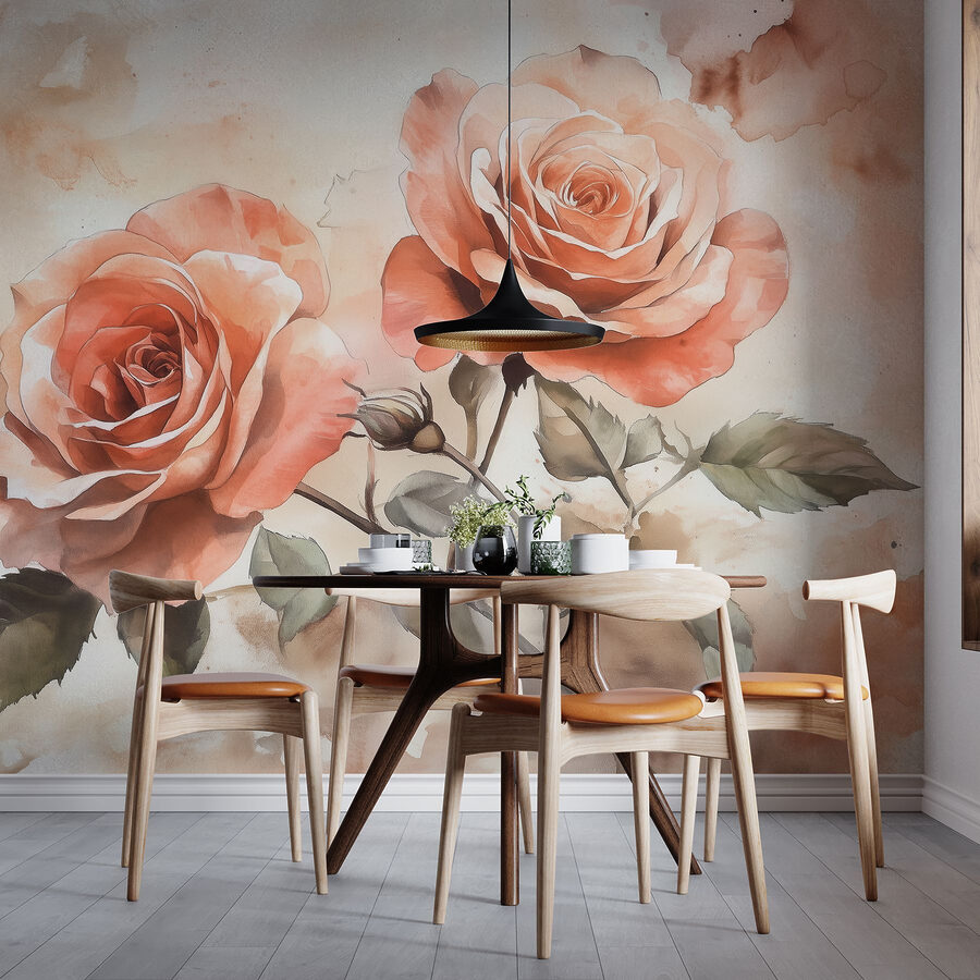 Pintura de duas rosas Pintura de duas rosas
