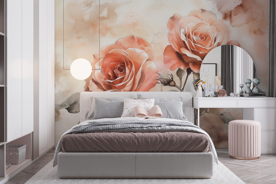 Pintura de duas rosas Pintura de duas rosas