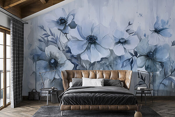 Pintura de flores sobre um fundo branco Pintura de flores sobre um fundo branco