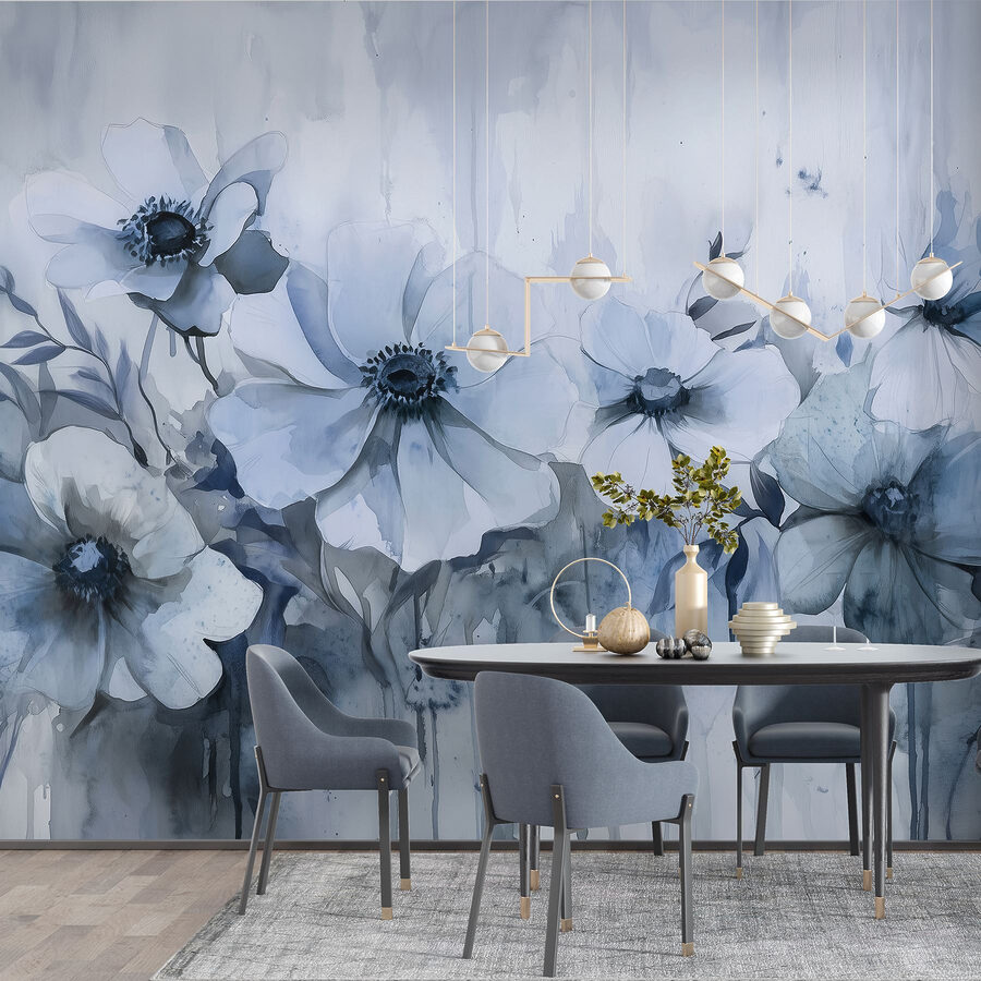 Pintura de flores sobre um fundo branco