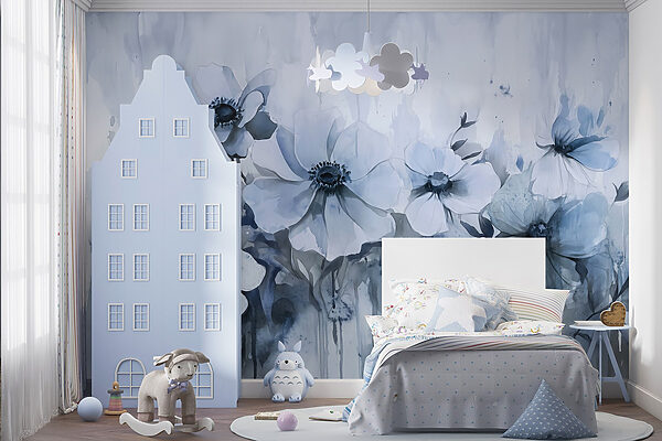 Pintura de flores sobre um fundo branco Pintura de flores sobre um fundo branco