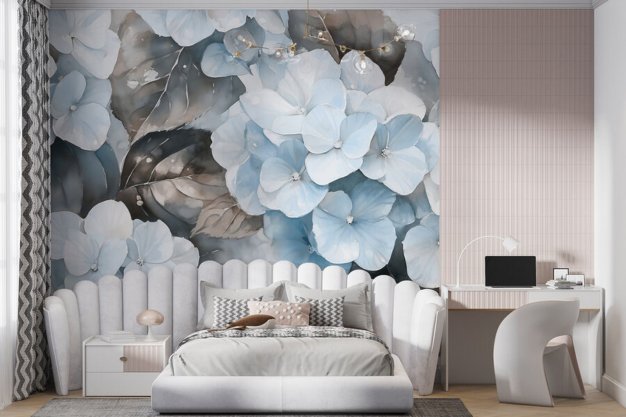 Flores suaves em tons tranquilos.