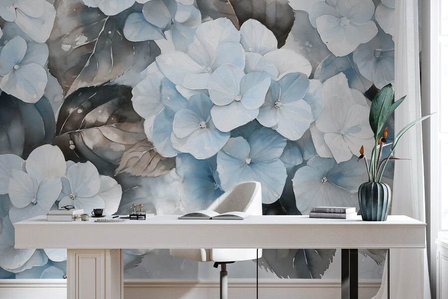 Flores suaves em tons tranquilos.