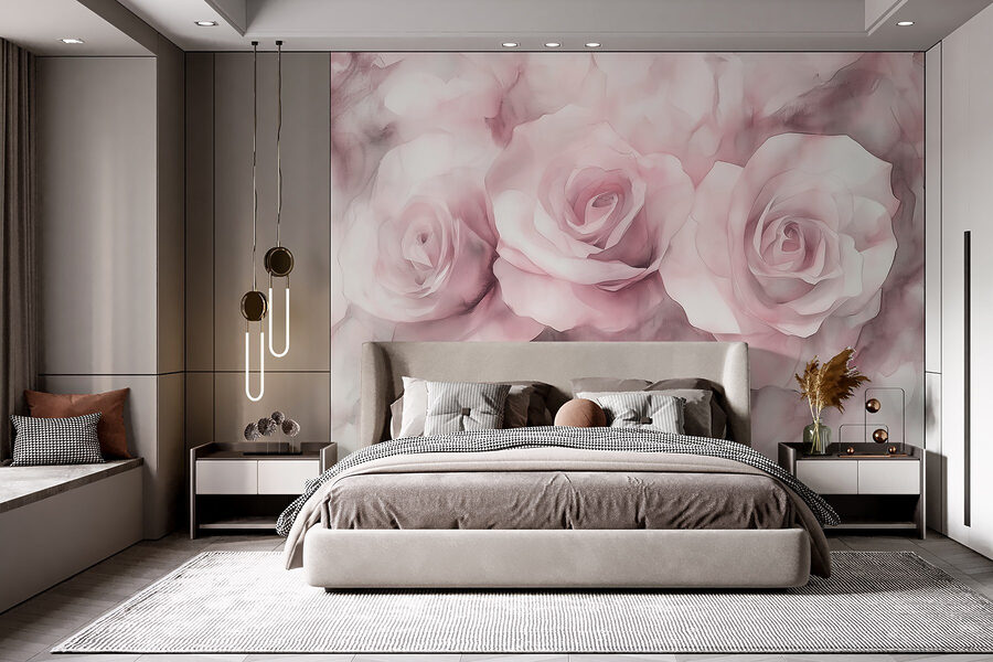 Grupo de rosas cor-de-rosa