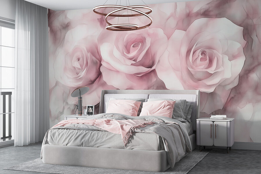 Grupo de rosas cor-de-rosa