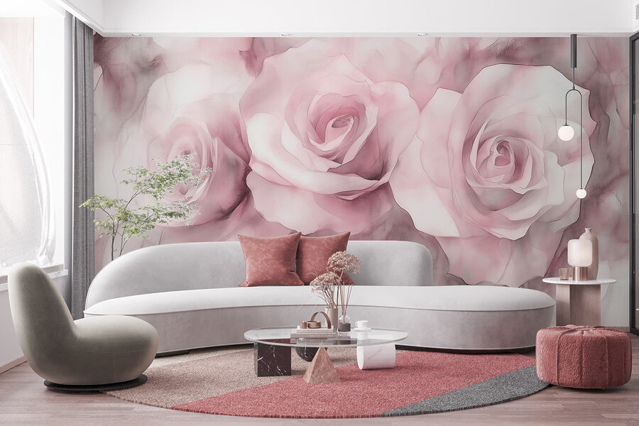 Grupo de rosas cor-de-rosa