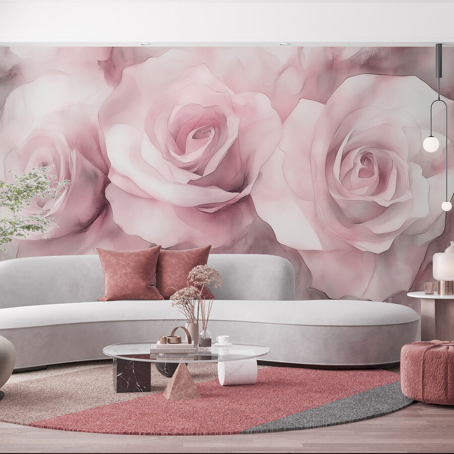 Grupo de rosas cor-de-rosa